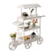 Vintiquewise White Wood Decor Display Rack Mobile Food Cart with Wheels 3 Tier QI004641 - alternate 1